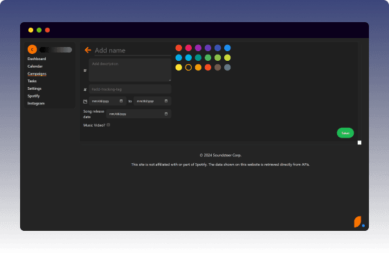 Simple campaign management for the busy artist.